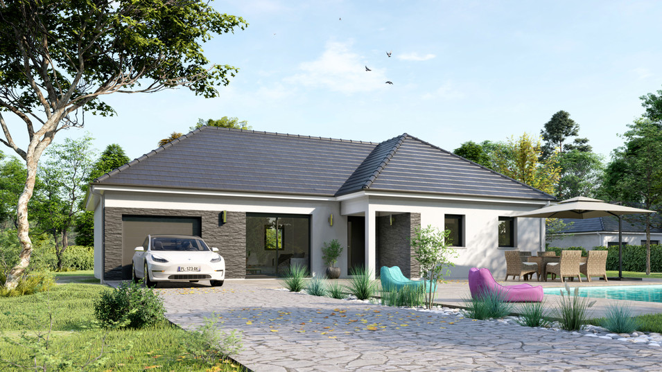 Maison neuve 90 m² + terrain 505 m² au Neubourg